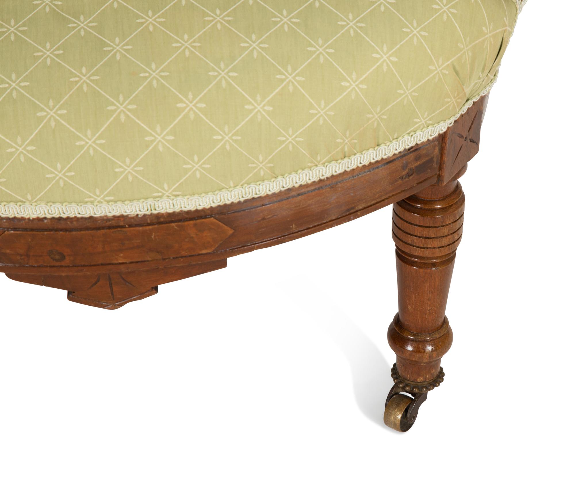Two American Carved Mahogany Upholstered Chairs