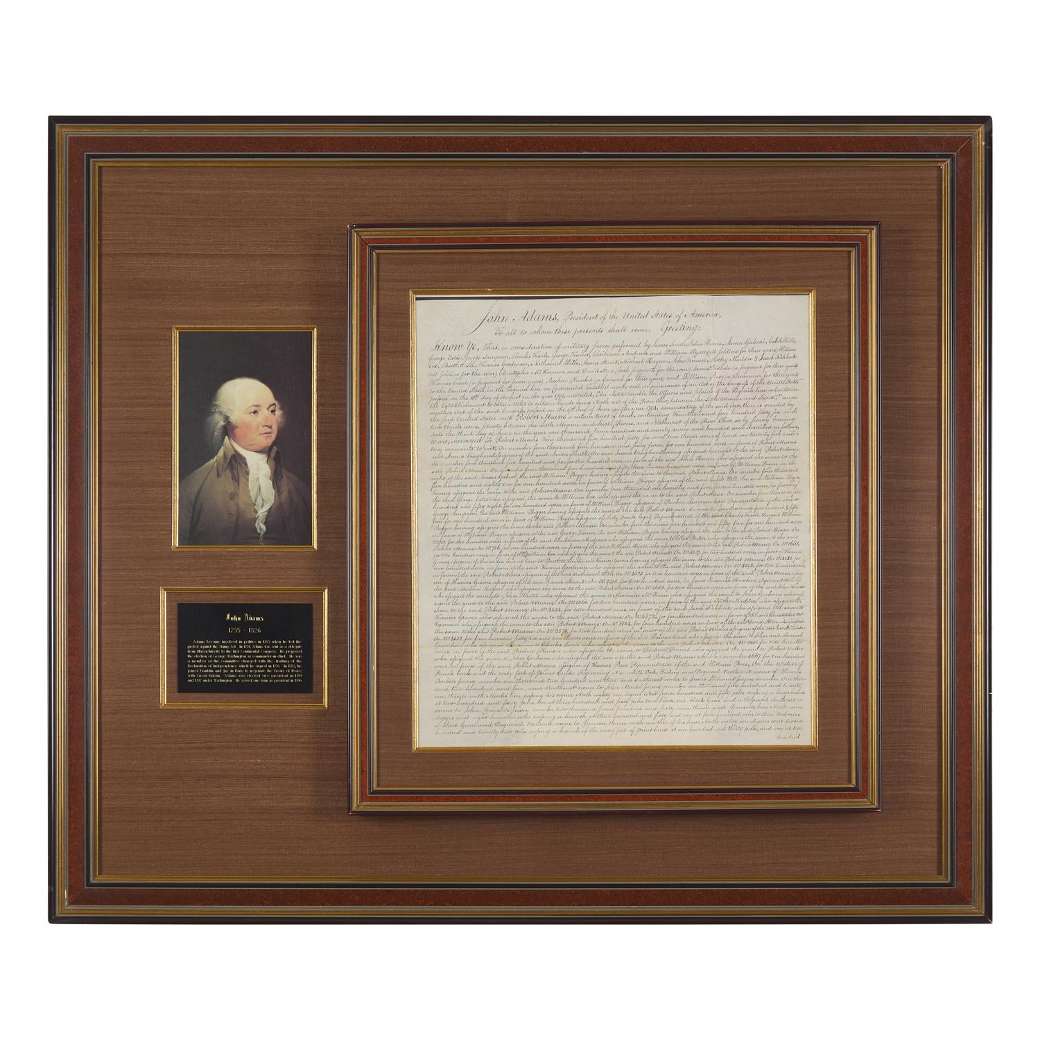 [Presidential] Adams, John. Manuscript Document, signed
