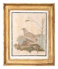 Two Needlework Embroidered Pictures with Birds