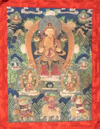 A Large Sino-Tibetan Thangka Depicting Maitreya