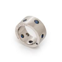 CHANEL, WHITE GOLD, SAPPHIRE, AND DIAMOND RING
