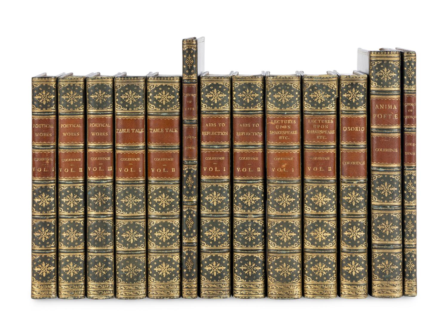COLERIDGE, Samuel Taylor (1772-1834). A group of uniformly bound 19th-century works by Coleridge, comprising: