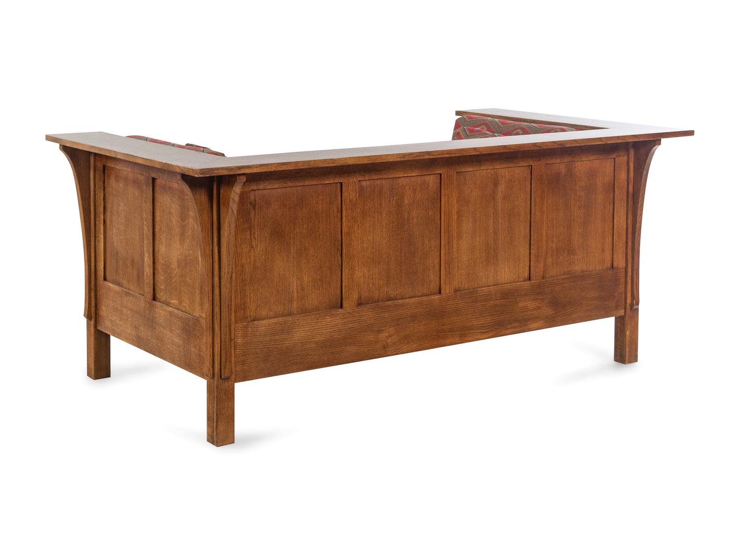 A Contemporary Stickley Arts and Crafts Style Oak Sofa