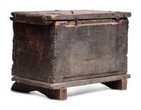 A Very Rare Southwestern Carved Sabino Wood Storage Box