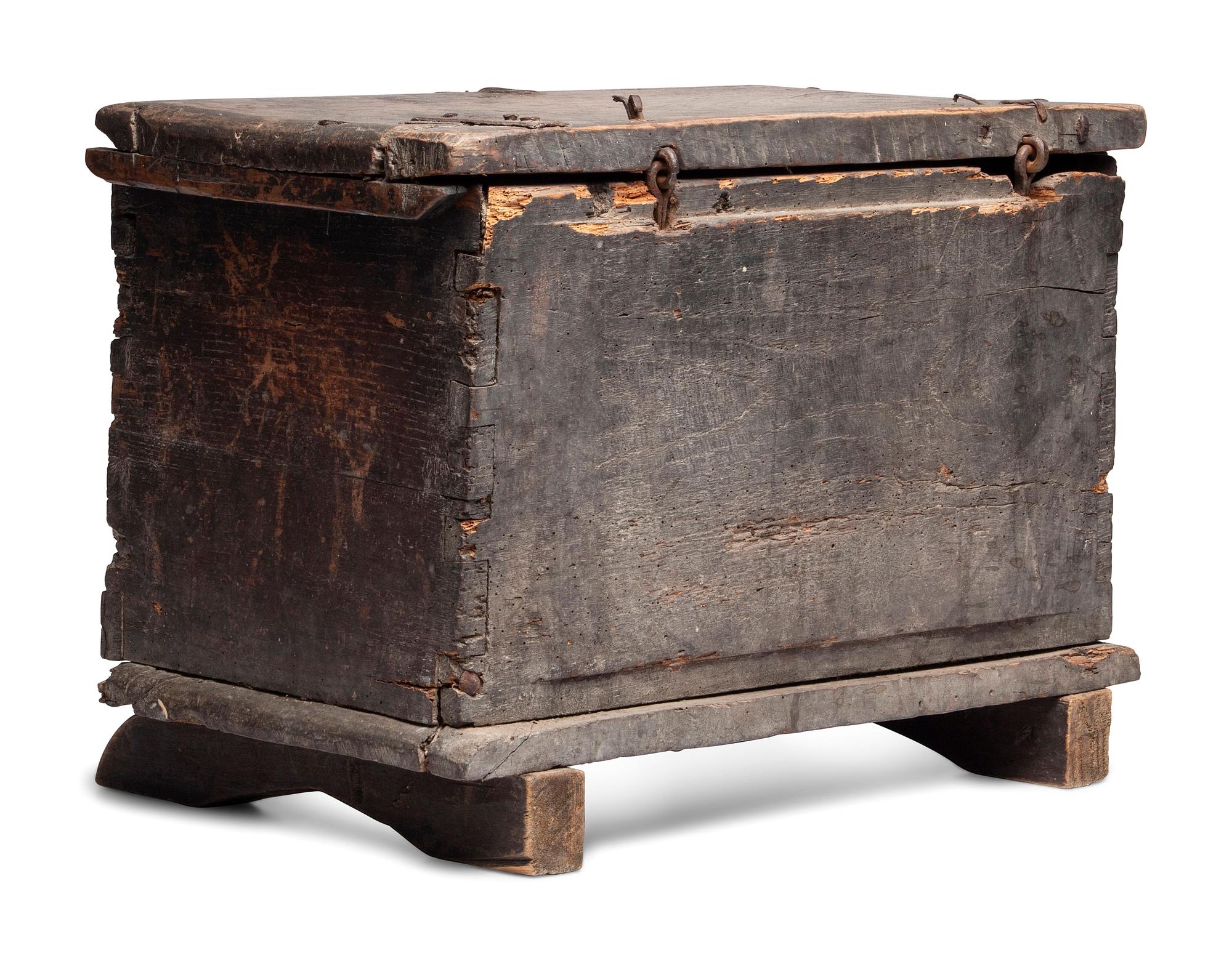 A Very Rare Southwestern Carved Sabino Wood Storage Box