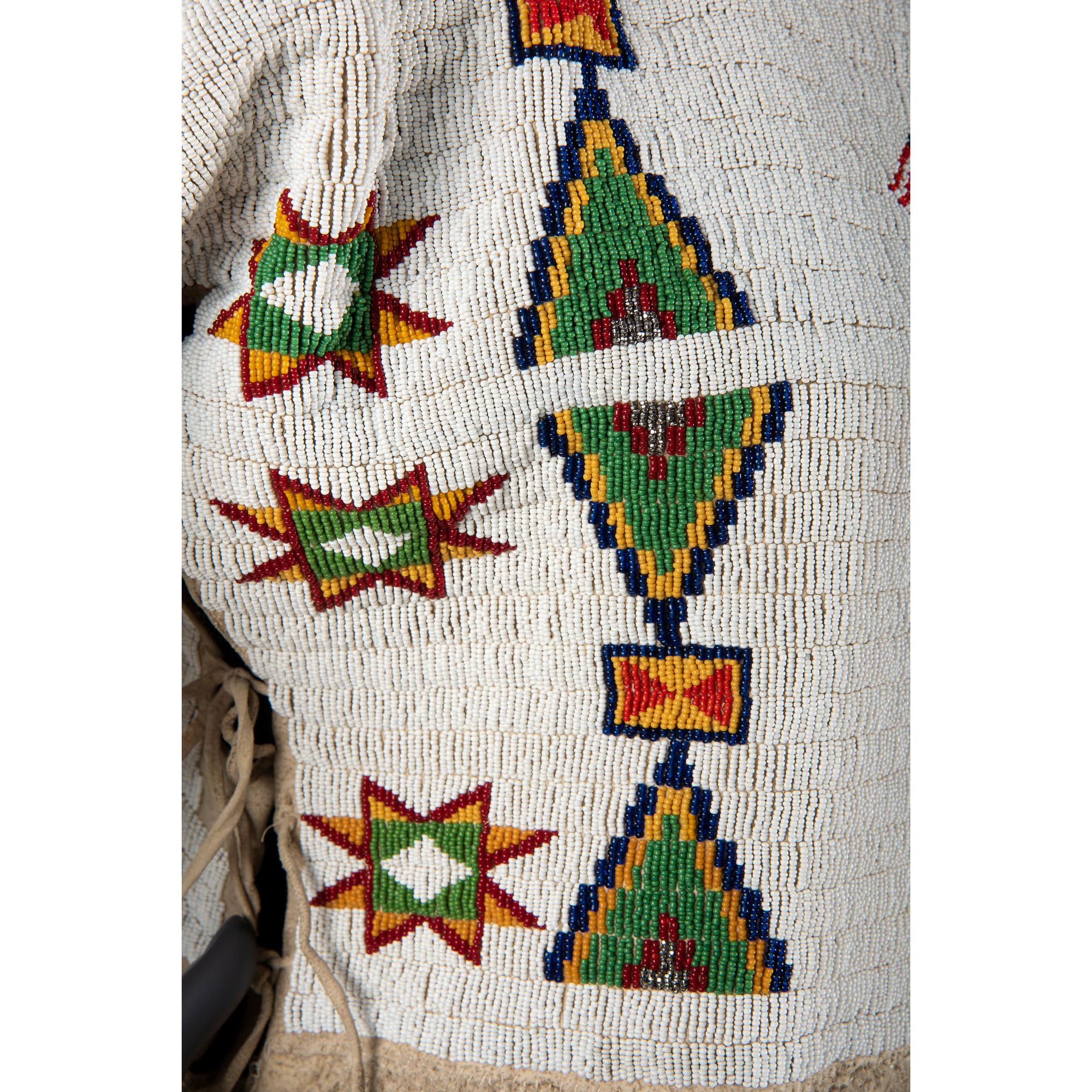 Sioux Beaded Hide Dress, with American Flags