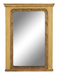 [DONATION RECEIPT REQUIRED] A French Painted and Parcel Gilt Mirror and a Similar Wall Plaque
