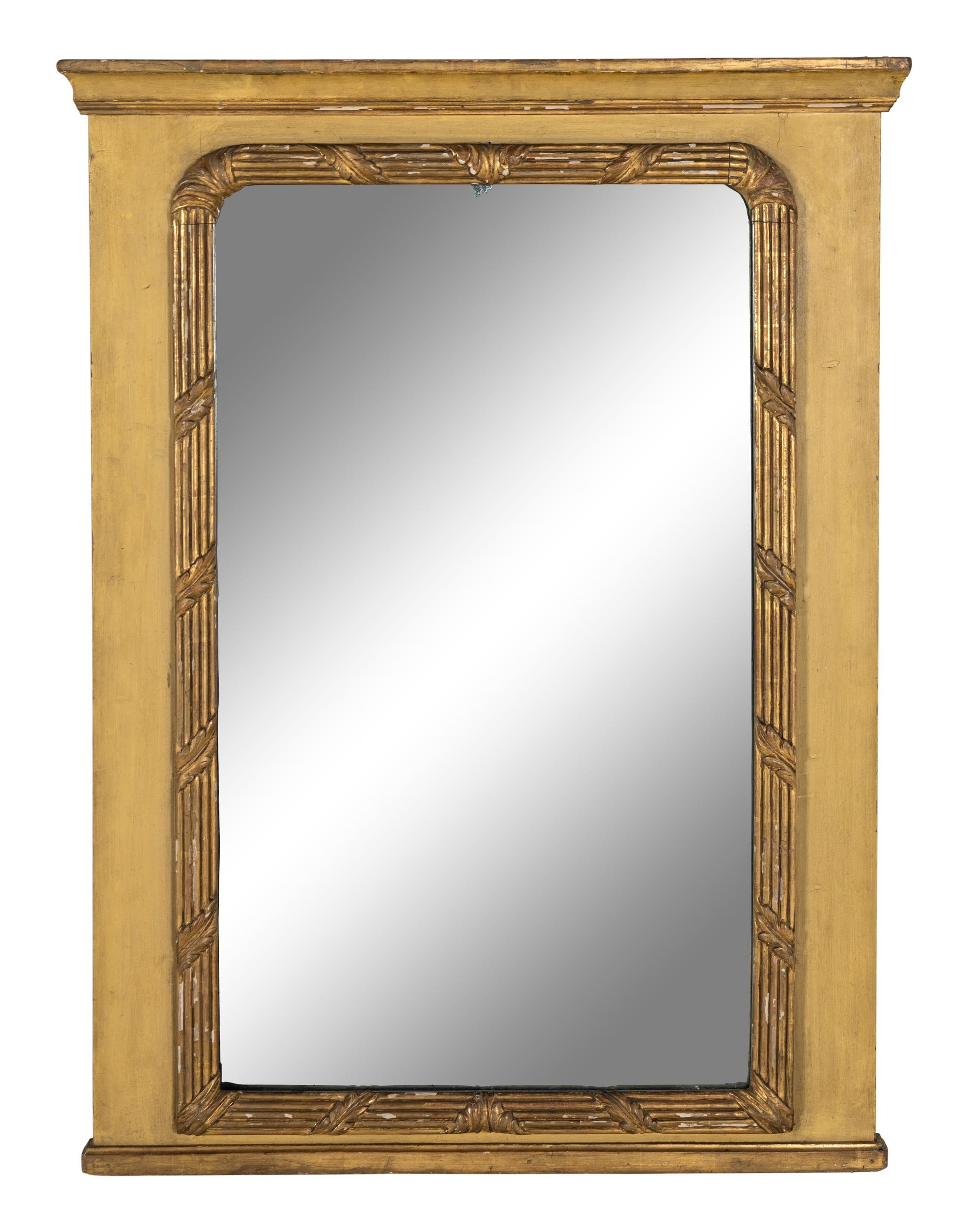 [DONATION RECEIPT REQUIRED] A French Painted and Parcel Gilt Mirror and a Similar Wall Plaque