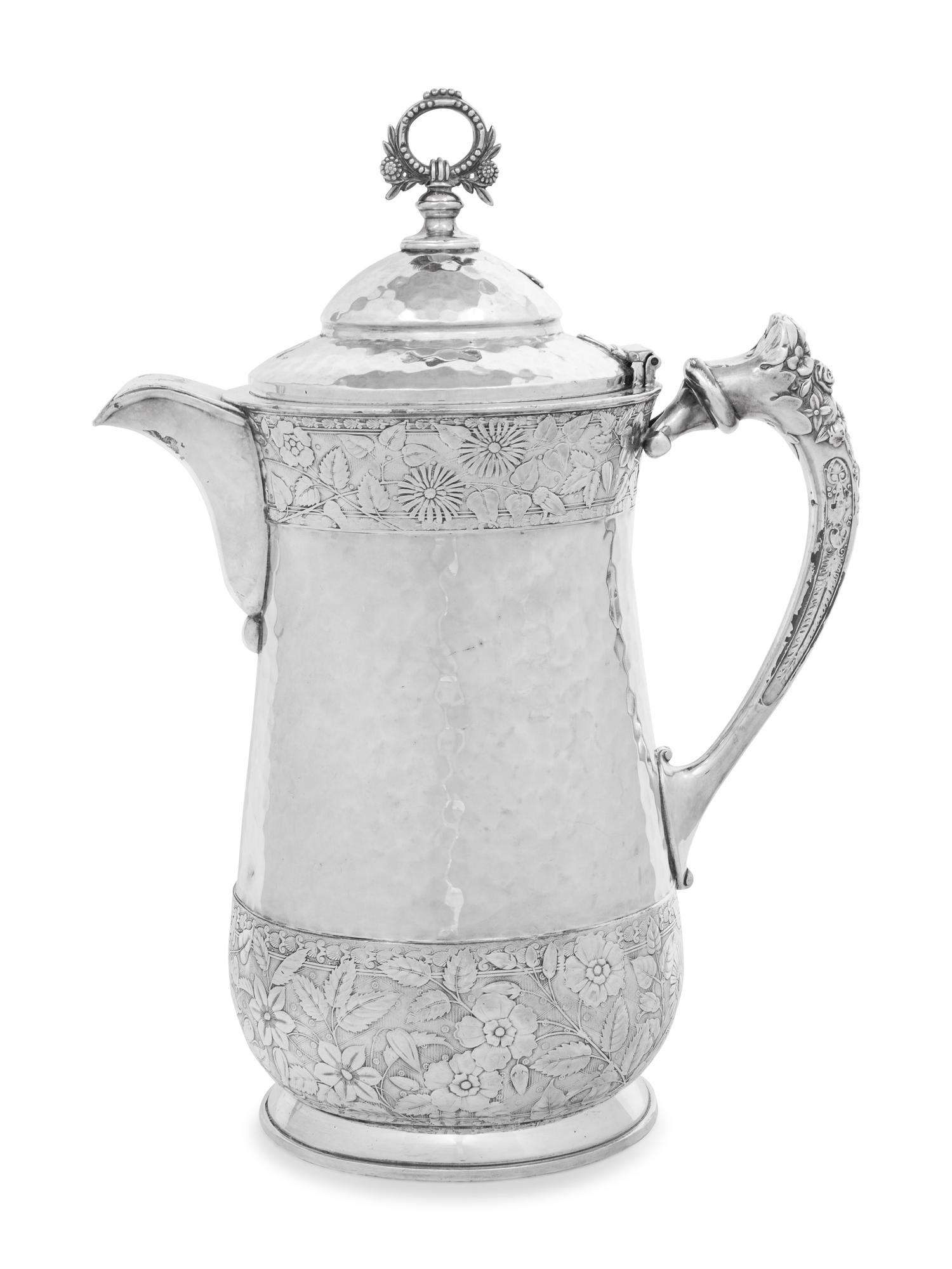 A Hammered Silver-Plate Pitcher