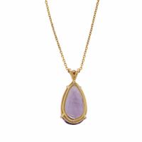 Amethyst, Diamond, and Yellow Gold Pendant Necklace