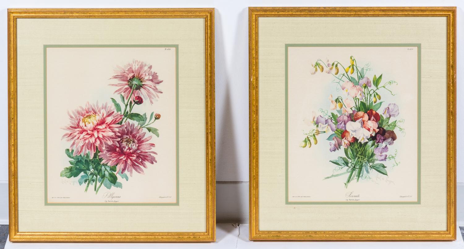 A Group of Botanical Prints 13 1/4 x 11 1/4 inches. — AFTER PAUL DE LONGPRE (FRENCH, 1855-1911)