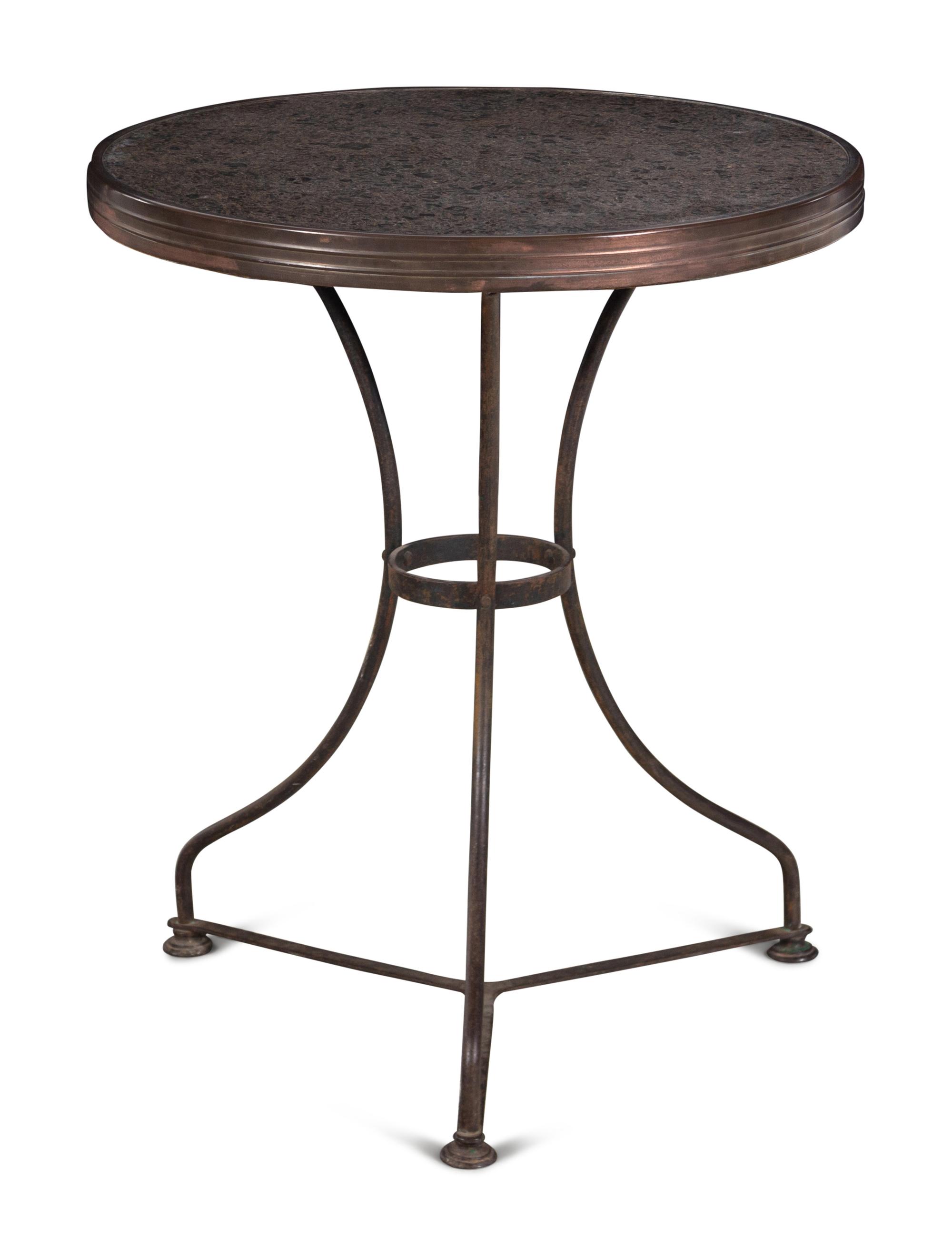 A French Iron and Marble-Top Guéridon