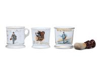 Three Porcelain Occupational Shaving Mugs