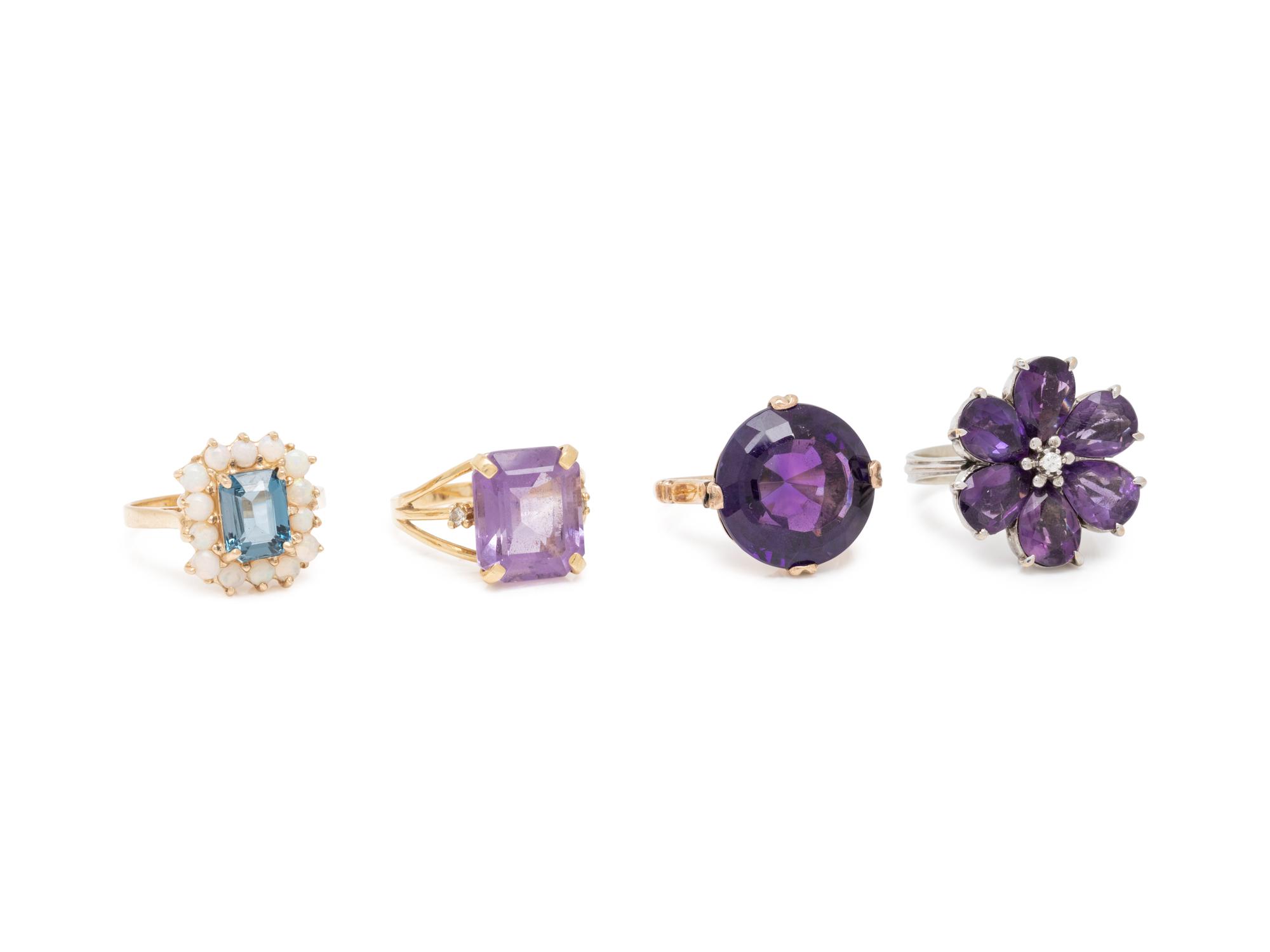 COLLECTION OF GEMSTONE RINGS