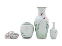 Eight Chinese Famille Rose Porcelain Articles