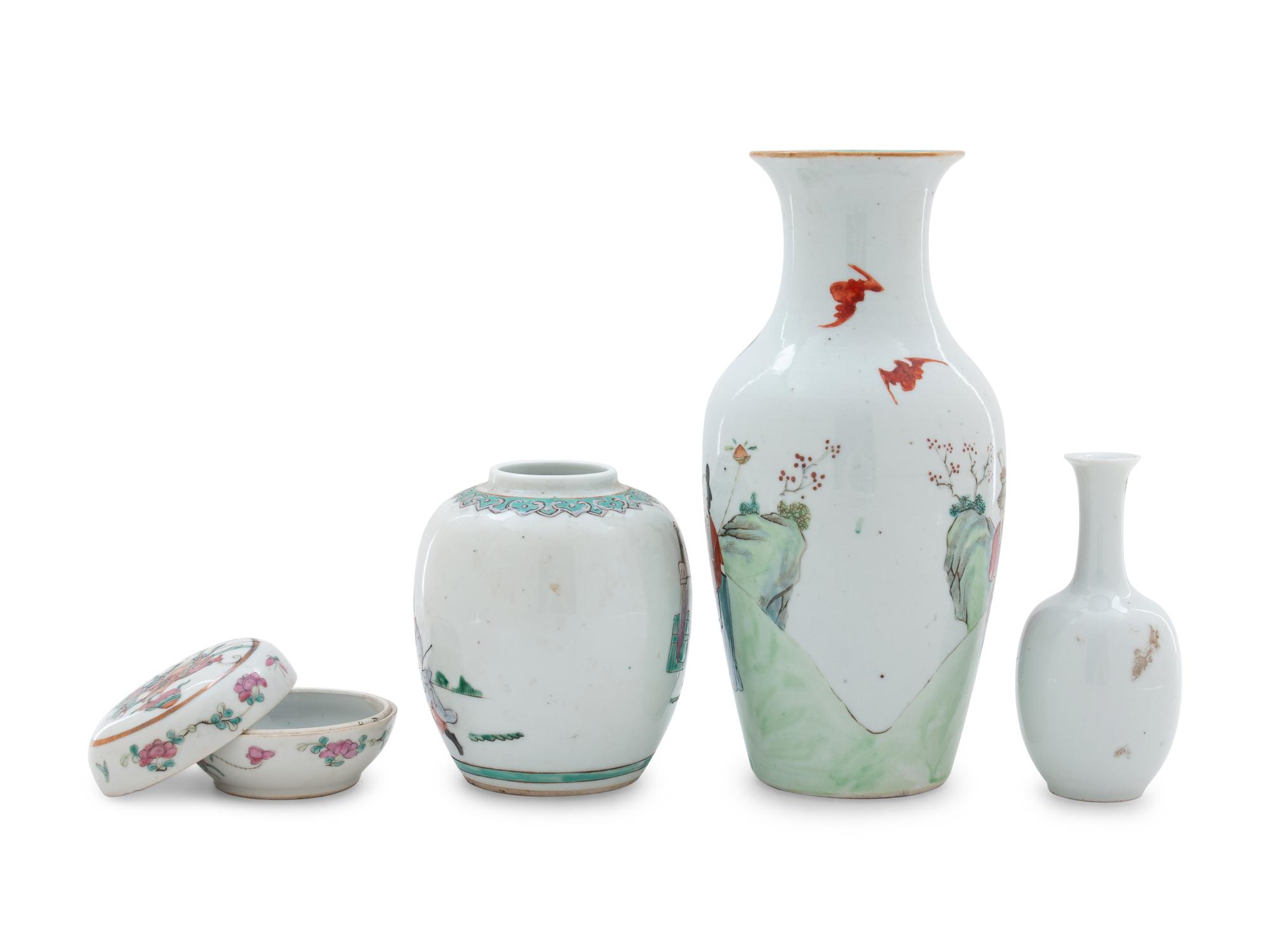 Eight Chinese Famille Rose Porcelain Articles