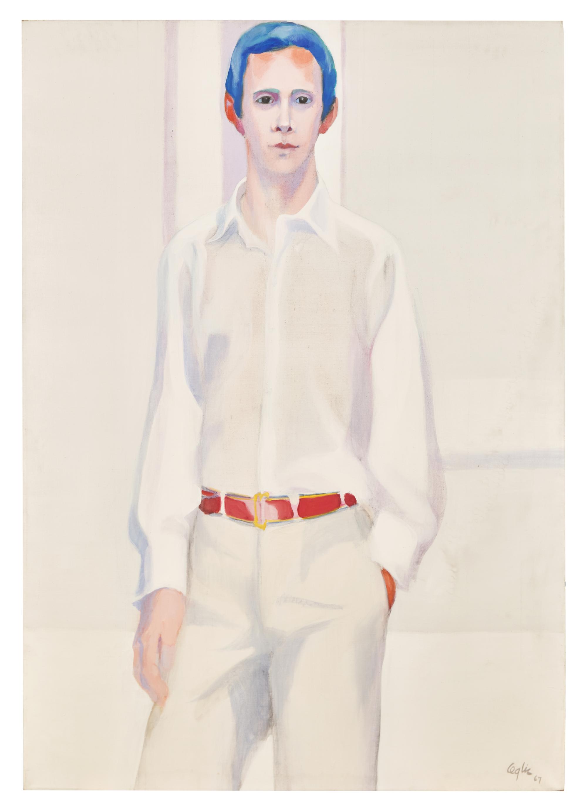 Portrait of Joel Grey, three-quarter length, in an interior, 1967