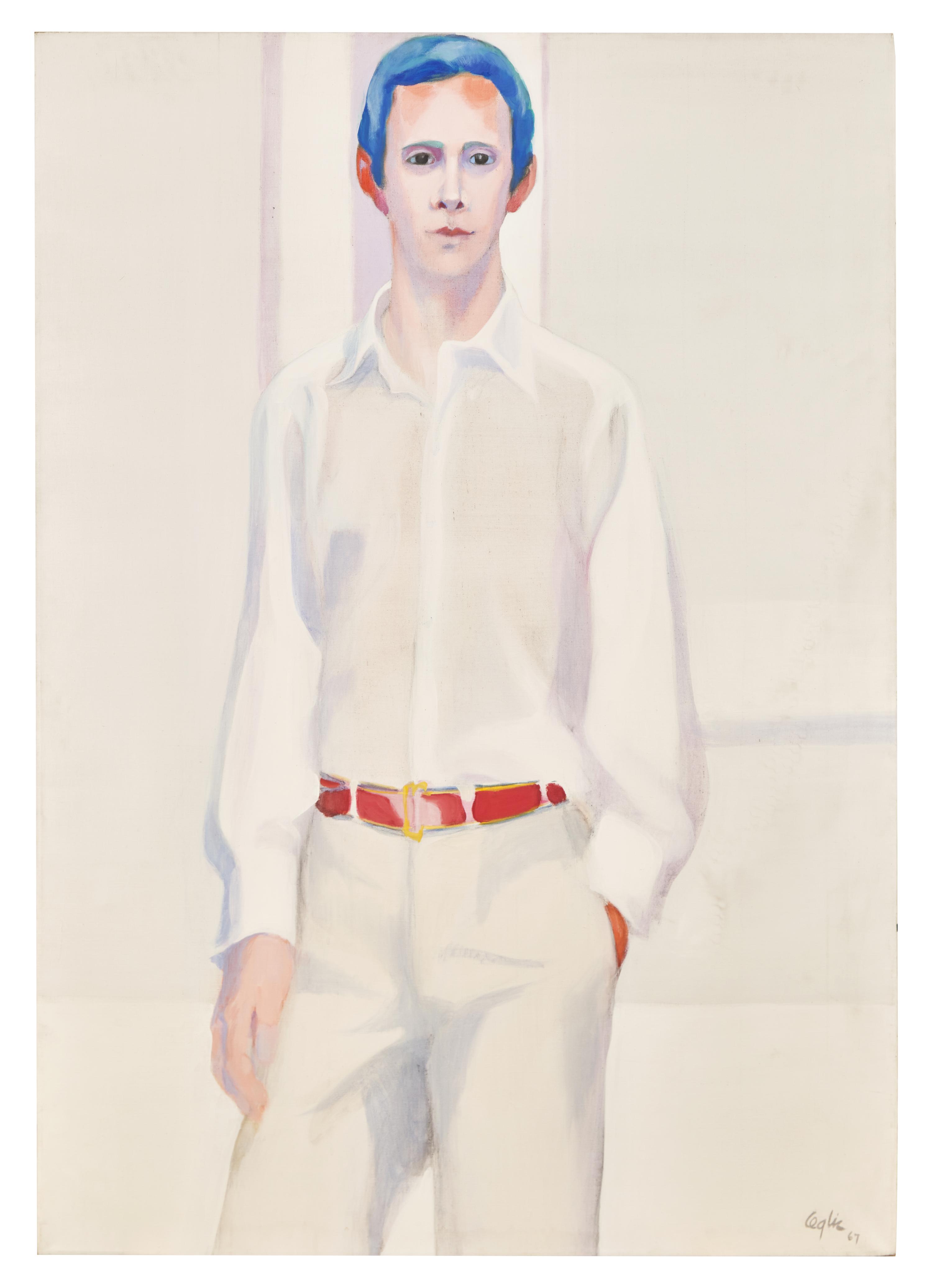 Portrait of Joel Grey, three-quarter length, in an interior, 1967