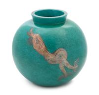 A Gustavsberg Argenta Vase and Cover Height 10 1/8 inches. — WILHELM KAGE, 1930