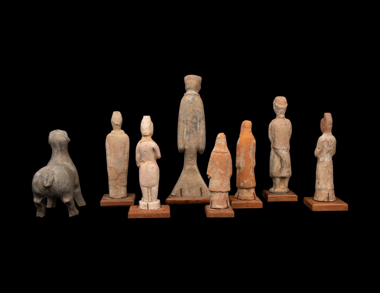 Eight Chinese Pottery Figures