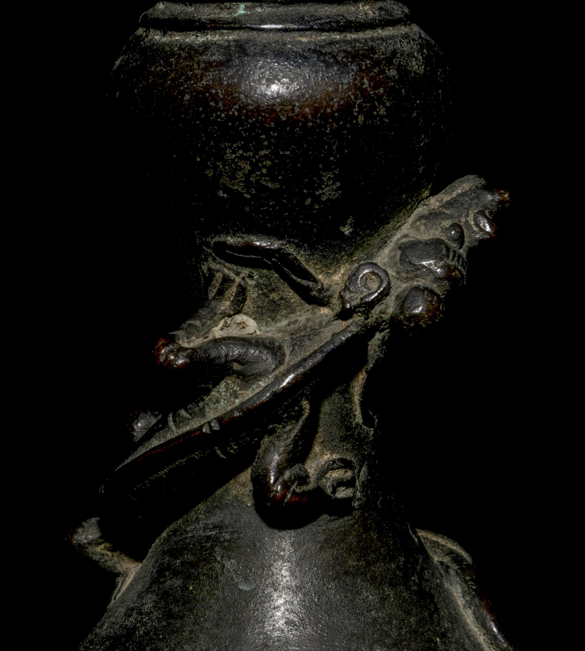 A Pair of Chinese Bronze Bottle Vases