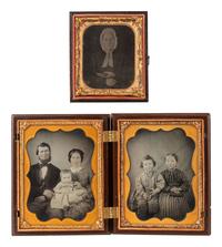 [EARLY PHOTOGRAPHY]. 4 cased images featuring subjects holding or displaying cased images.