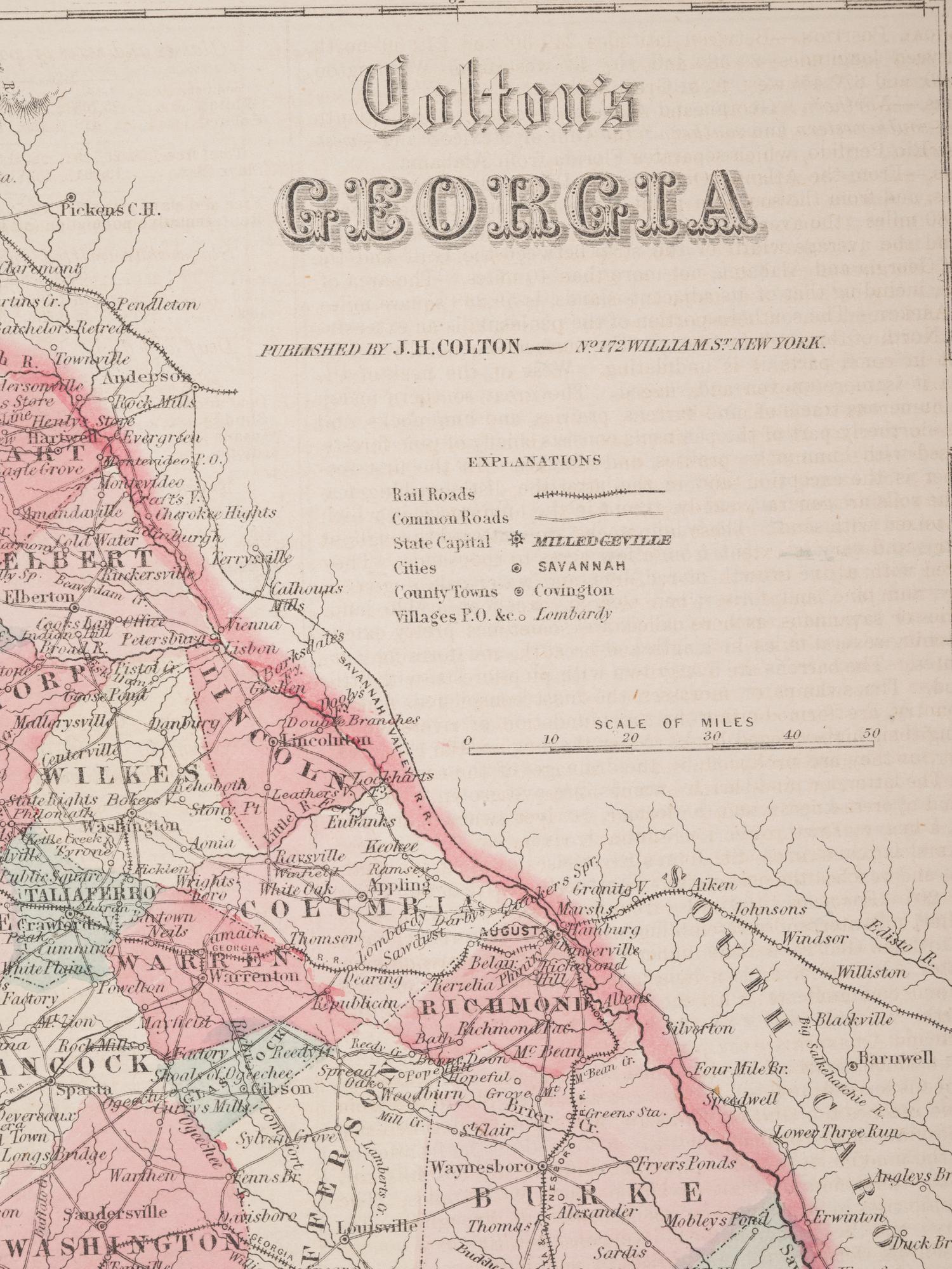A Group of Three Maps of North Carolina, Connecticut and Georgia