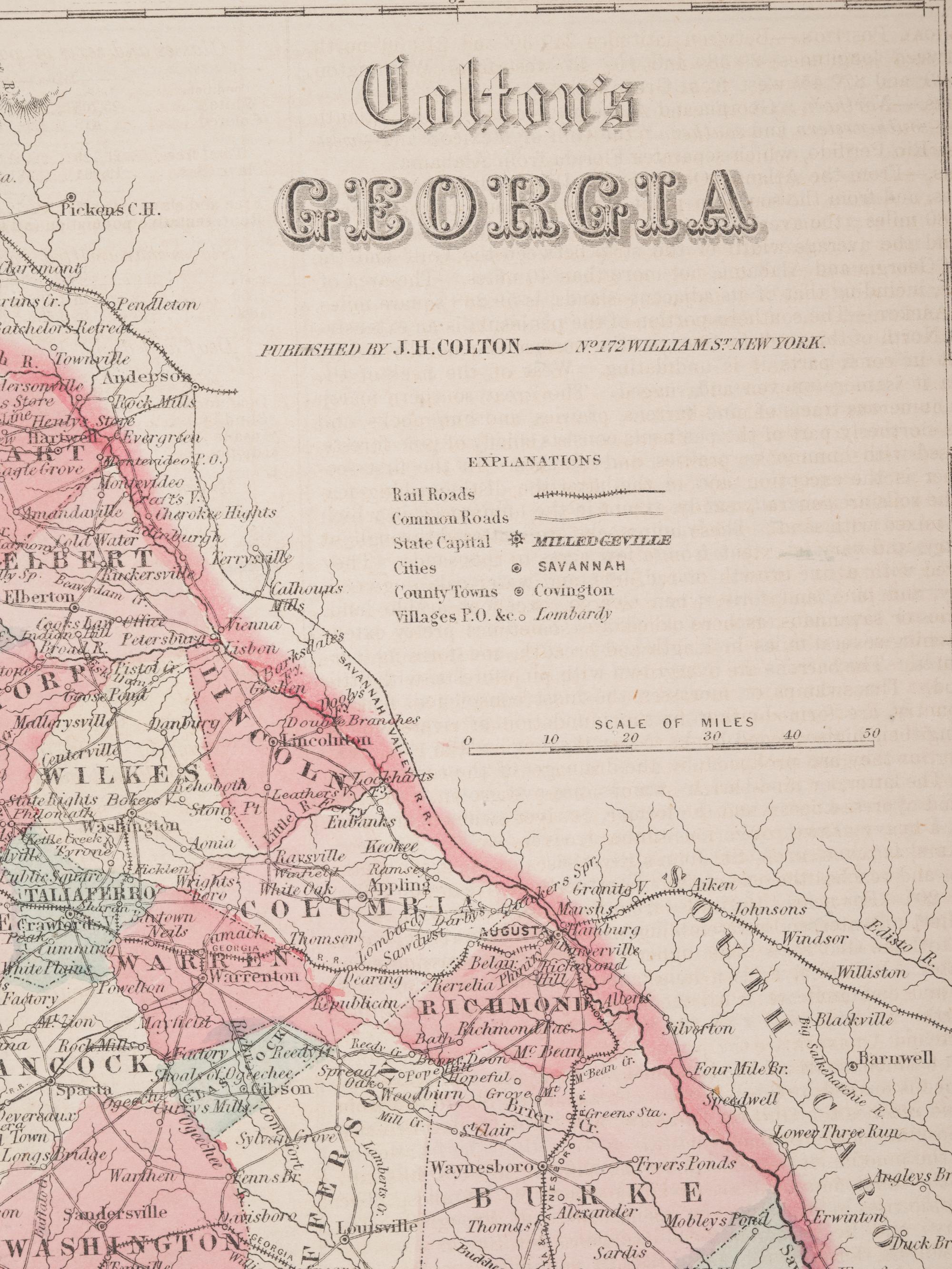 A Group of Three Maps of North Carolina, Connecticut and Georgia