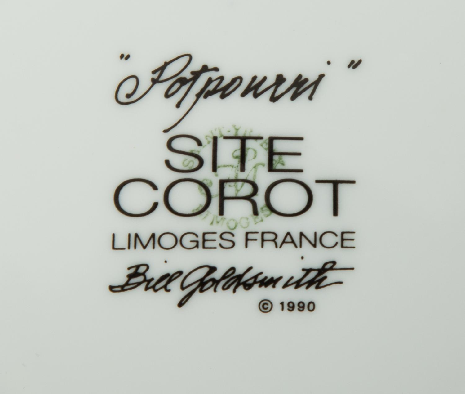Two Bill Goldsmith for Site Corot Limoges Porcelain Partial Services — 20TH/21ST CENTURY