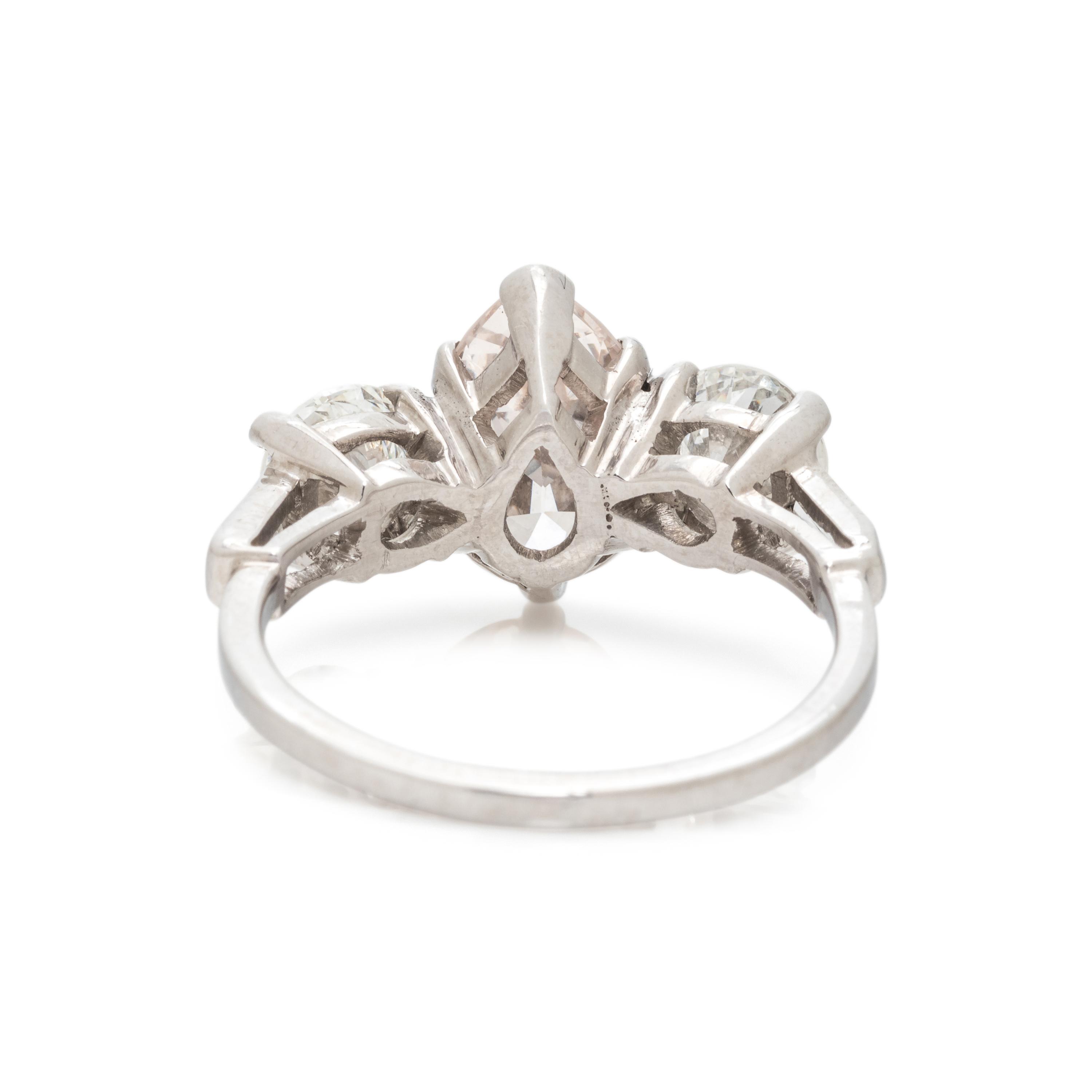 LIGHT PINK-BROWN DIAMOND AND DIAMOND RING