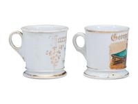 Two Porcelain Shaving Mugs Relating to Leisure Activities