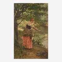Jules Arsene Garnier (French, 1847–1889) Feeding the Ducks