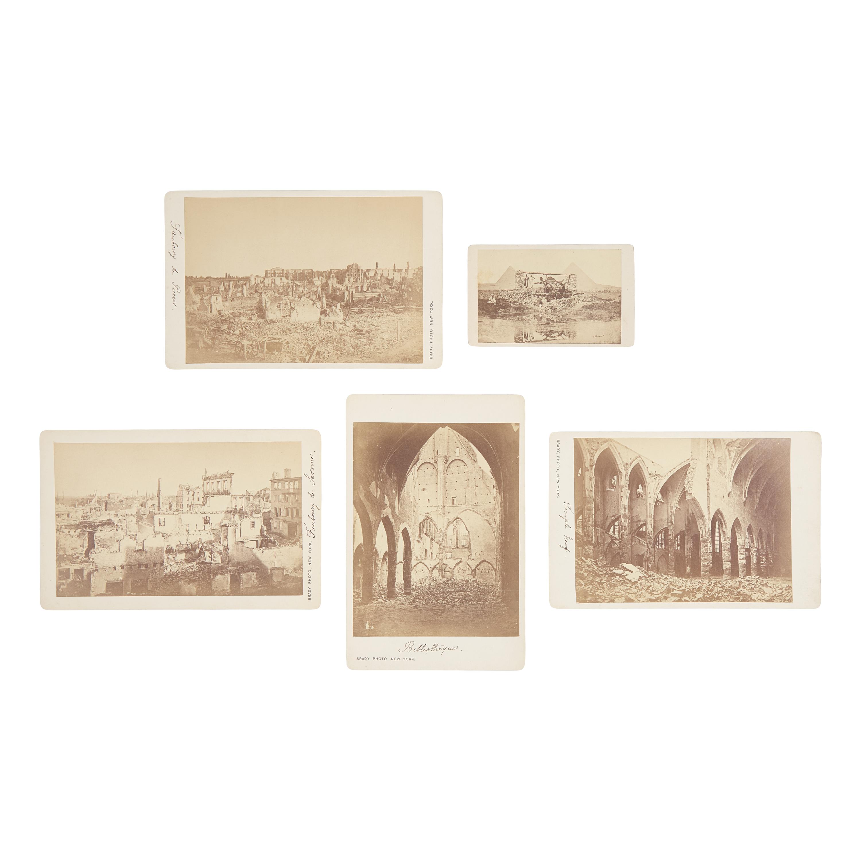 [Franco-Prussian War] Group of 6 photographs, including images documenting the Franco-Prussian War by Braun and Brady