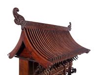 A Large Chinese Carved and Painted Wood Table-Top Shrine