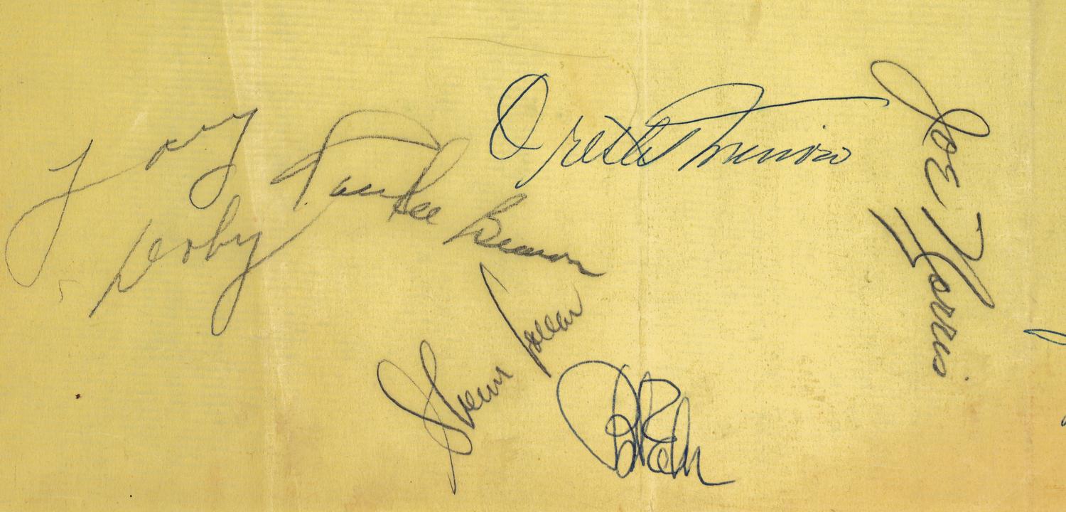 A Group of 1950s Signed Autograph Pages Featuring Baseball Hall of Famers Including Nellie Fox,