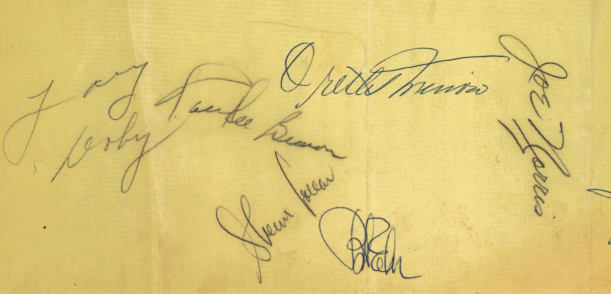 A Group of 1950s Signed Autograph Pages Featuring Baseball Hall of Famers Including Nellie Fox,