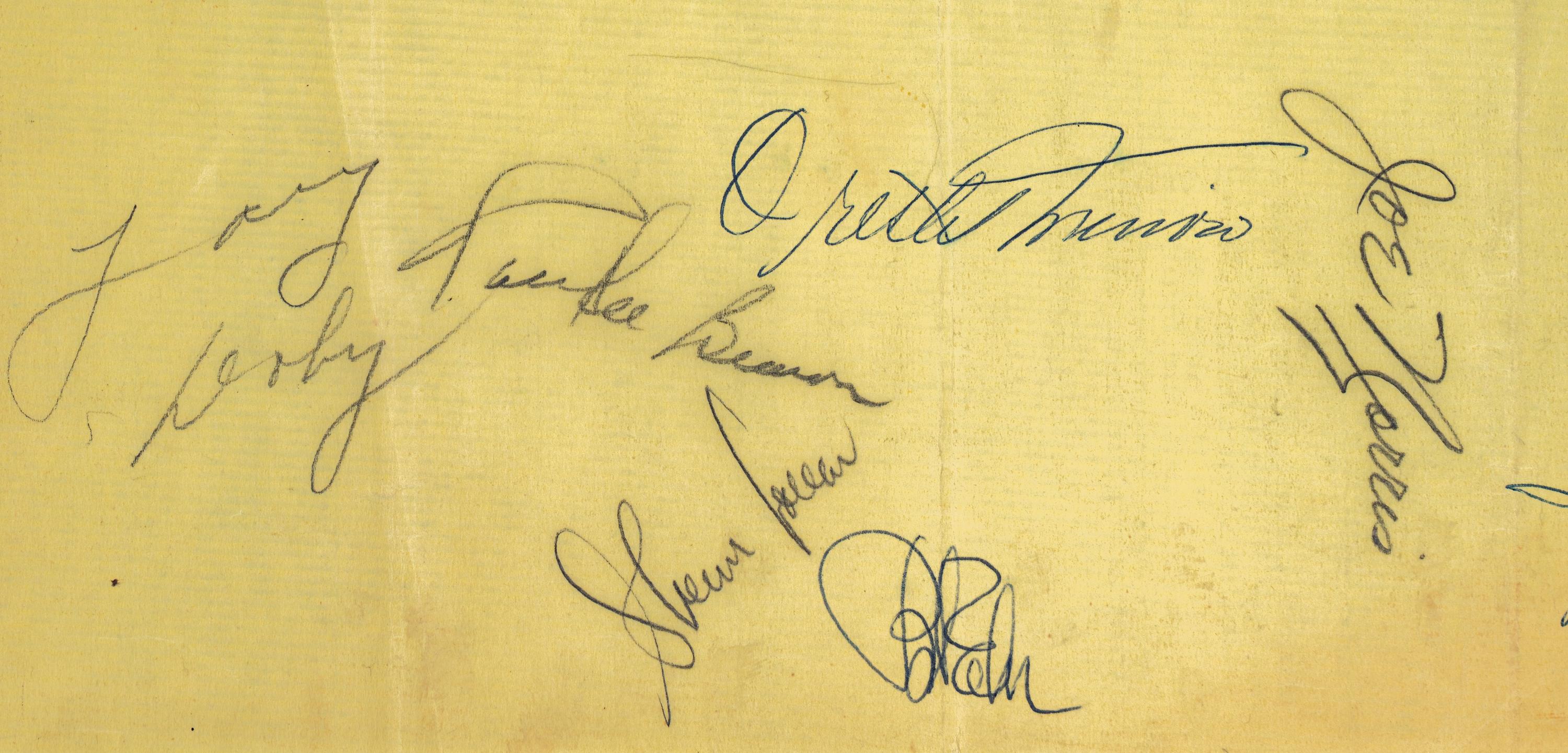 A Group of 1950s Signed Autograph Pages Featuring Baseball Hall of Famers Including Nellie Fox,