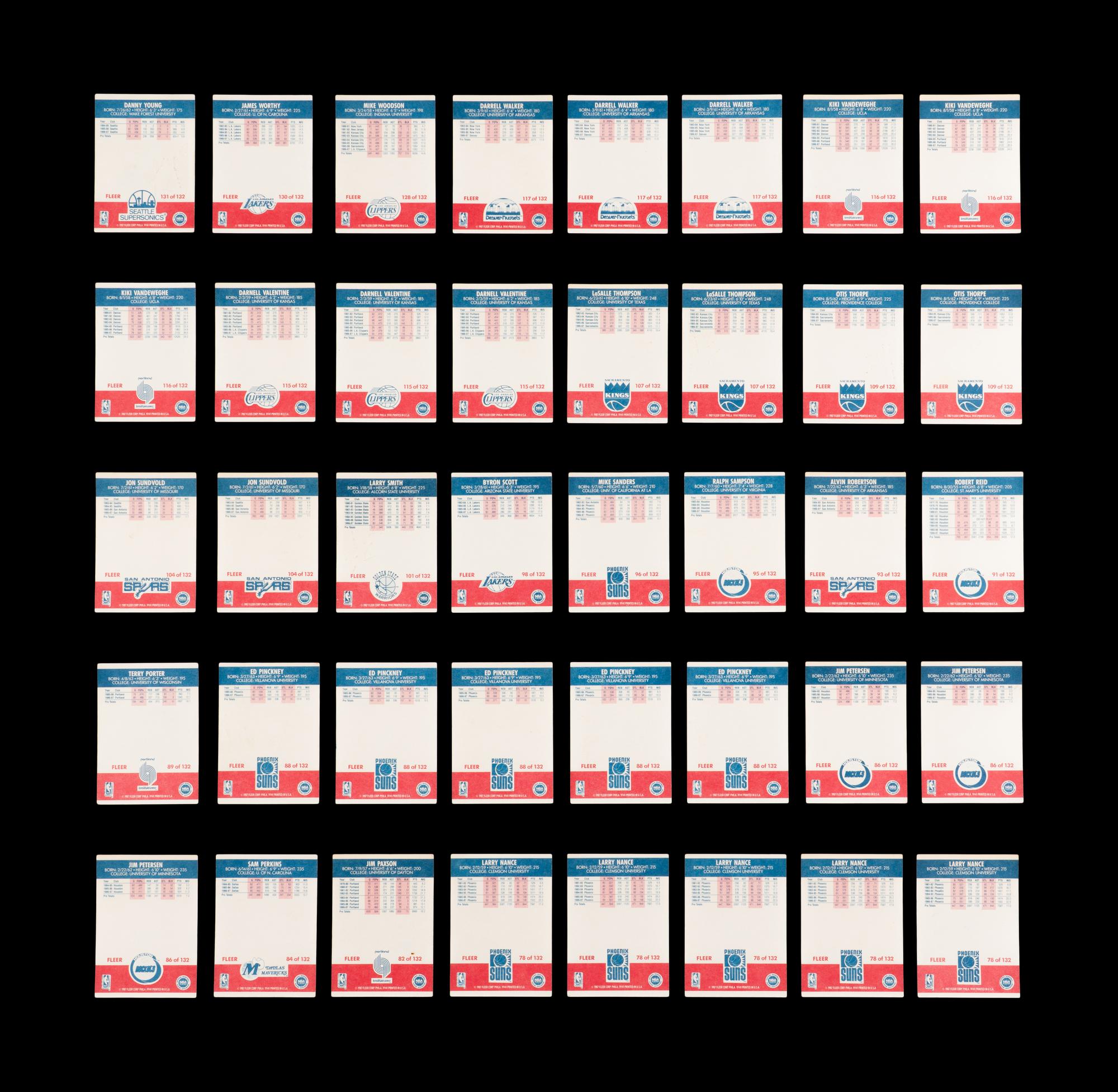 A Collection of 1987 Fleer Signed Autograph Basketball Cards (79)