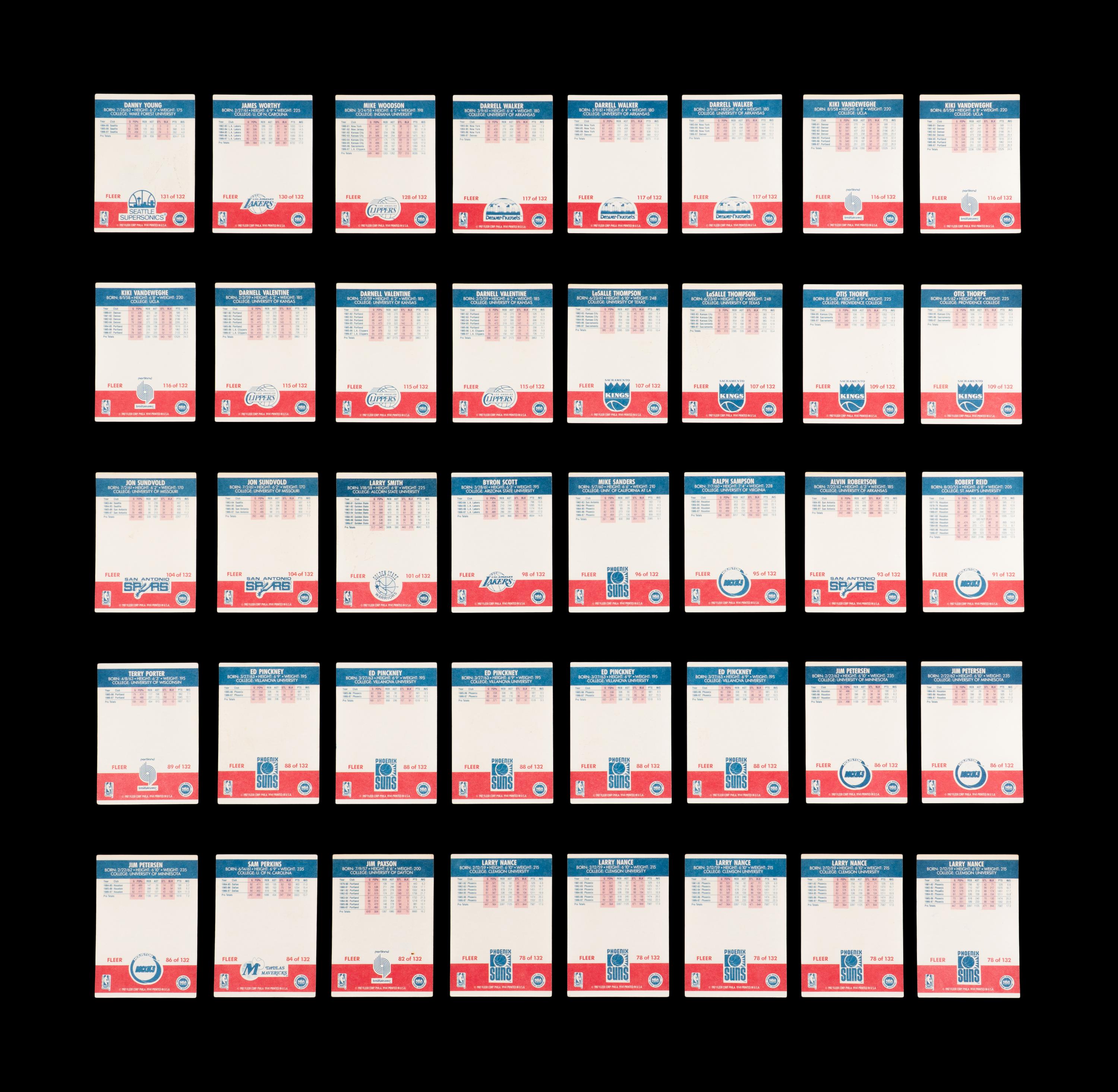 A Collection of 1987 Fleer Signed Autograph Basketball Cards (79)