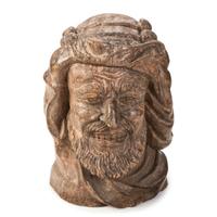 A Large Carved Wood Bust of a Sailor or Dock Worker