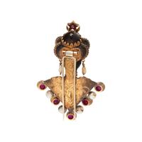 NARDI, YELLOW GOLD, SILVER, AND MULTIGEM BROOCH
