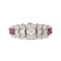 ART DECO, DIAMOND AND RUBY BRACELET