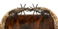 A Victorian Horn Chair and Ottoman