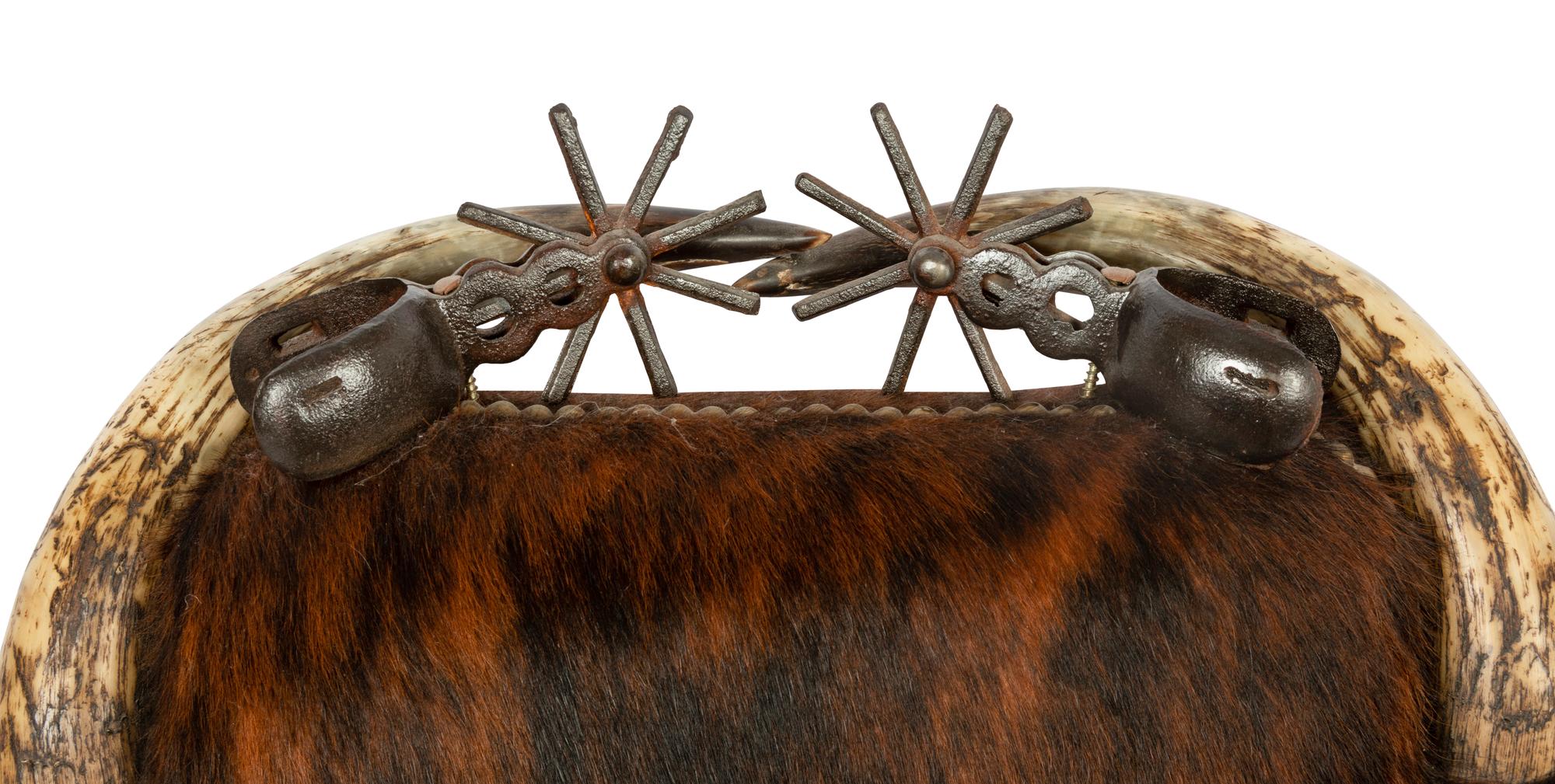 A Victorian Horn Chair and Ottoman