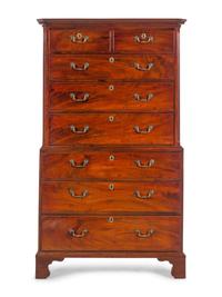A George III Figured Mahogany Chest-on-Chest