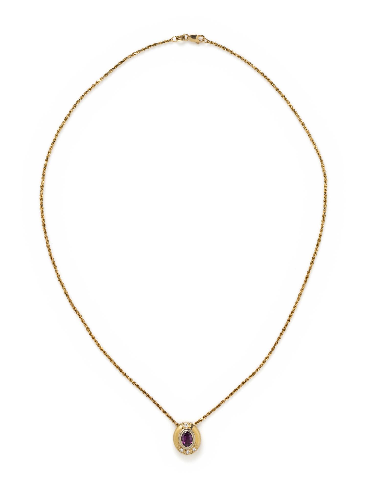 COLLECTION OF YELLOW GOLD, DIAMOND AND GEMSTONE PENDANT/NECKLACES