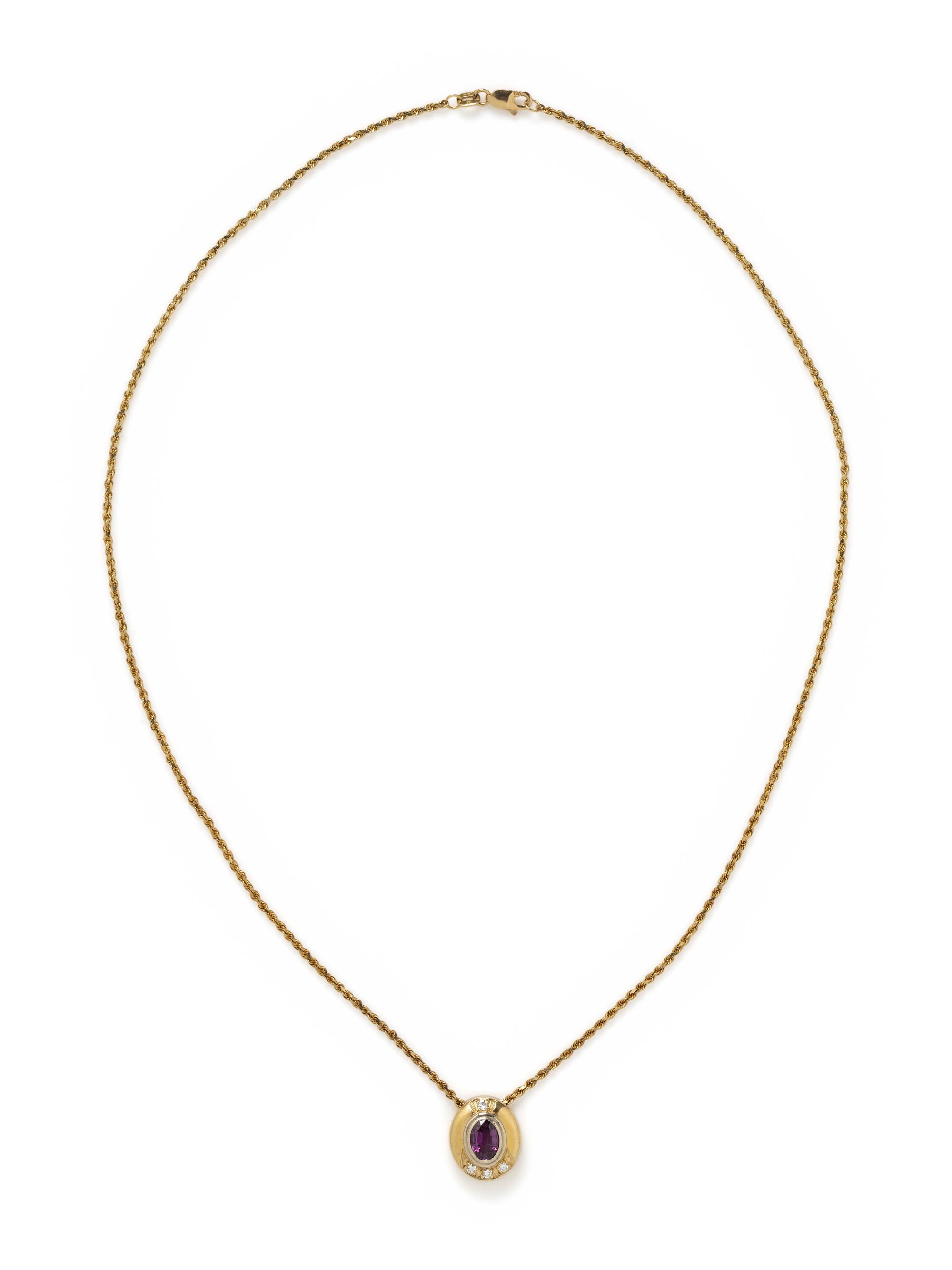 COLLECTION OF YELLOW GOLD, DIAMOND AND GEMSTONE PENDANT/NECKLACES