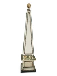 A Depp Glass Neoclassical Style Mirrored Obelisk — American, Mid-20th Century