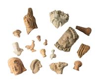 23 South Italian Terracotta Heads and Items