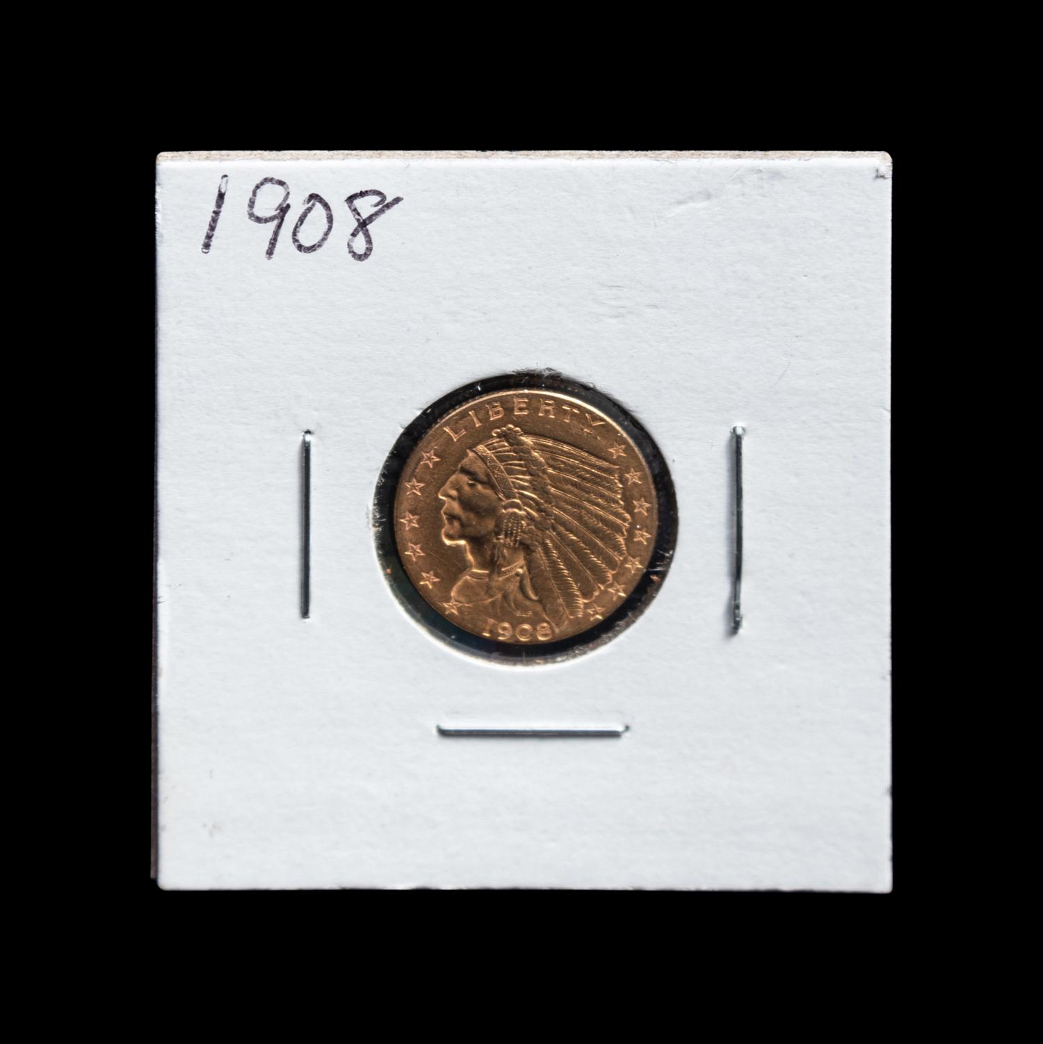 A 1908 Indian Head $2.50 Gold Coin
